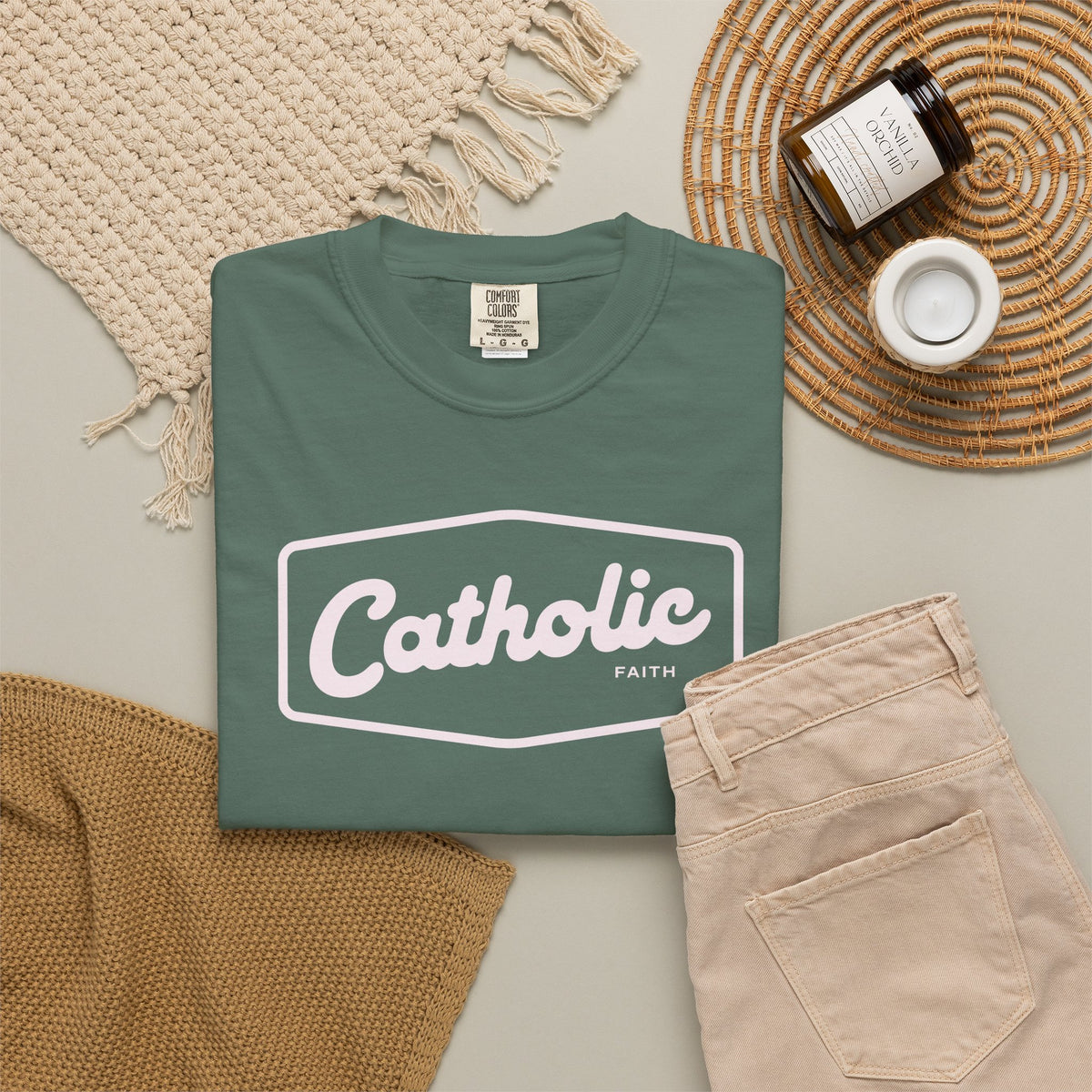 Premium Catholic Script Logo T-Shirt