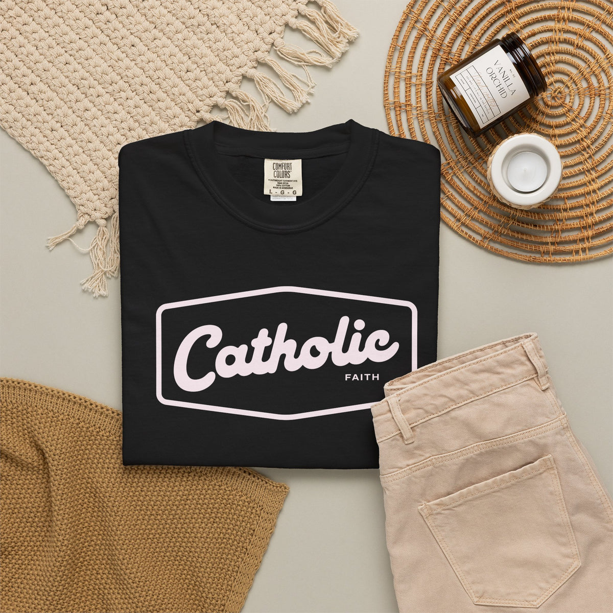 Premium Catholic Script Logo T-Shirt