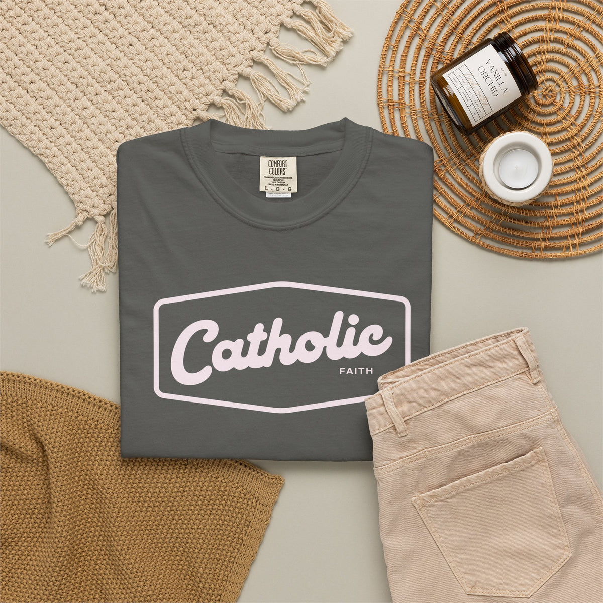 Premium Catholic Script Logo T-Shirt