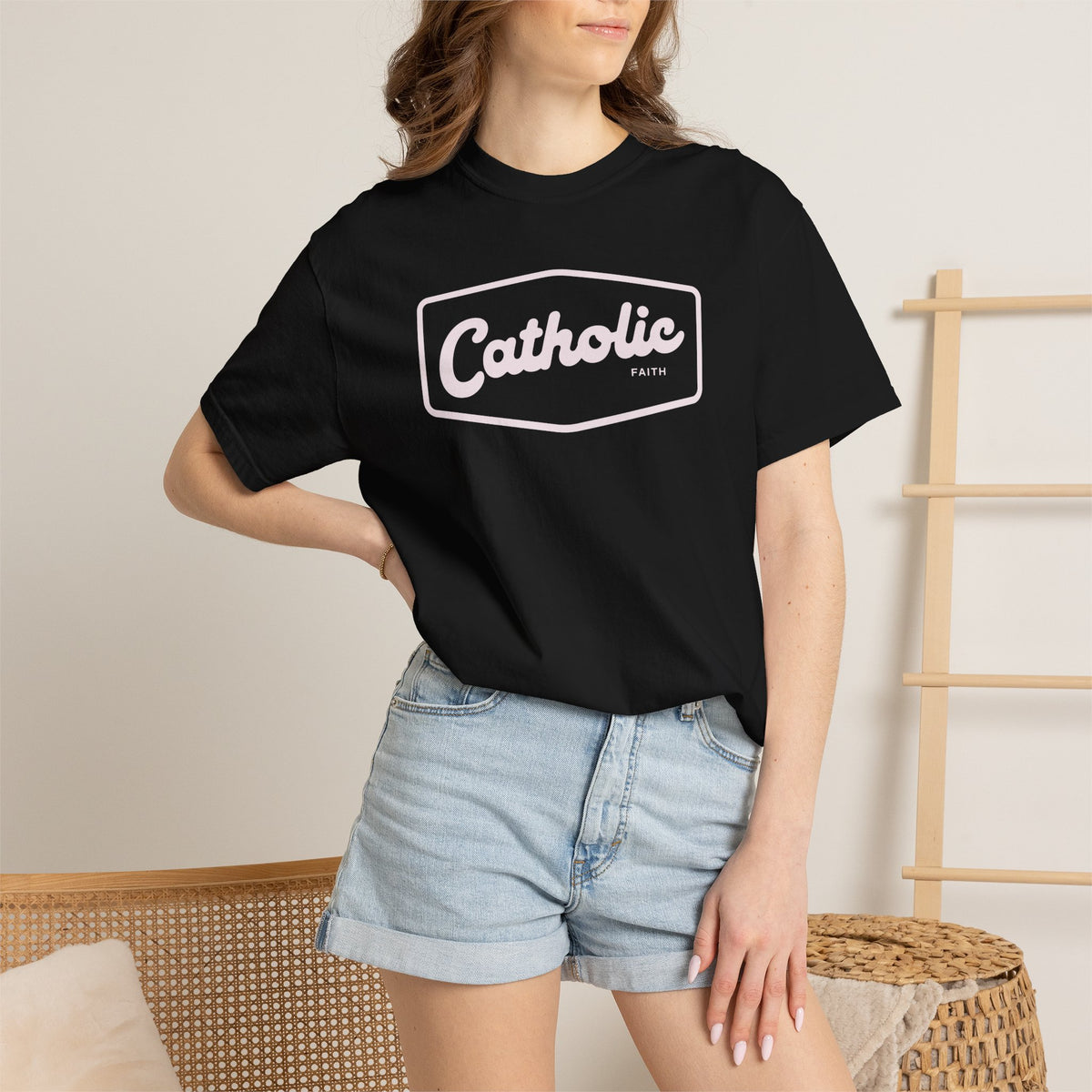 Premium Catholic Script Logo T-Shirt