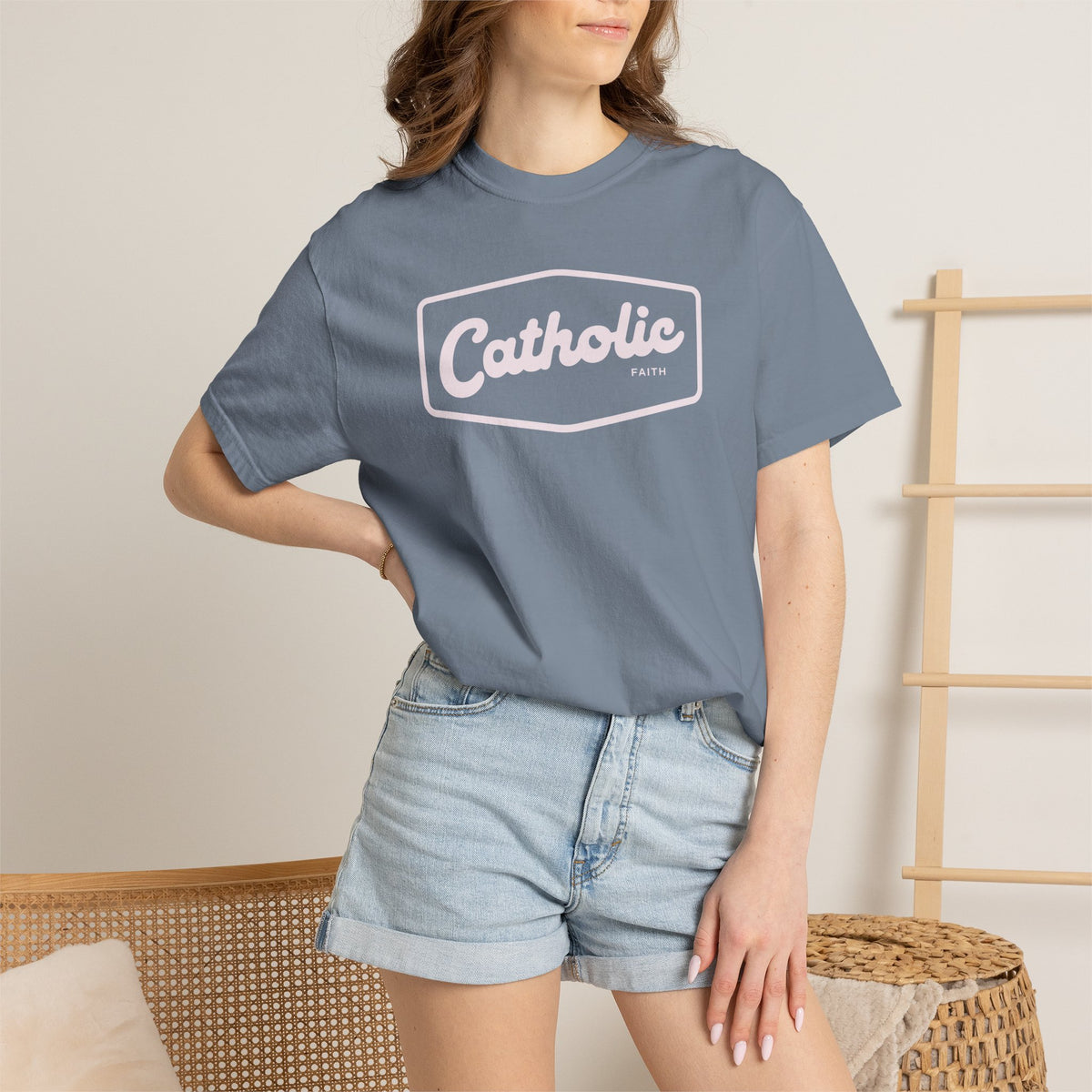 Premium Catholic Script Logo T-Shirt