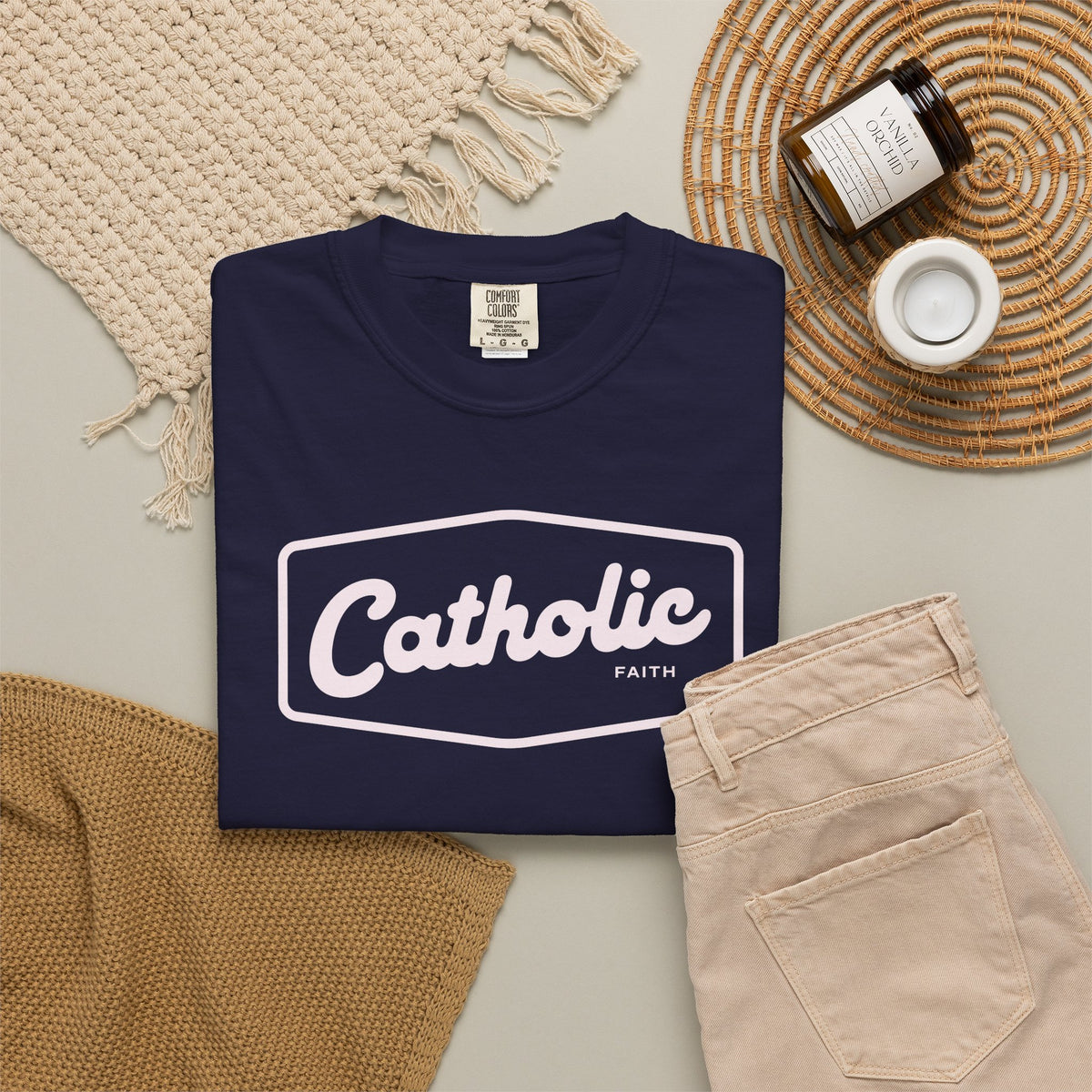 Premium Catholic Script Logo T-Shirt