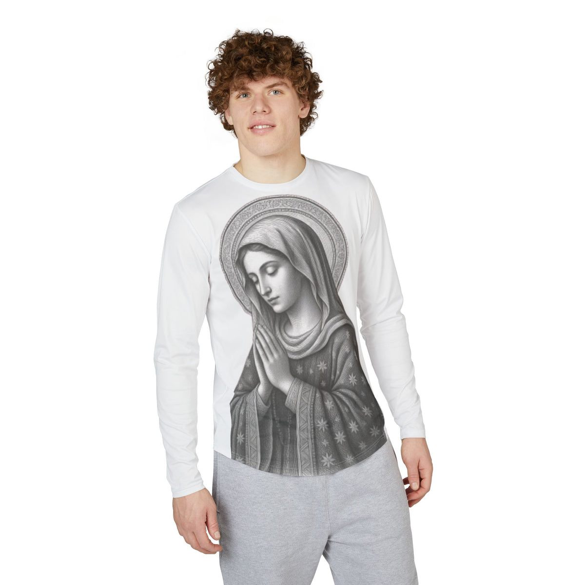 Men's Blessed Virgin Mary  Long Sleeve