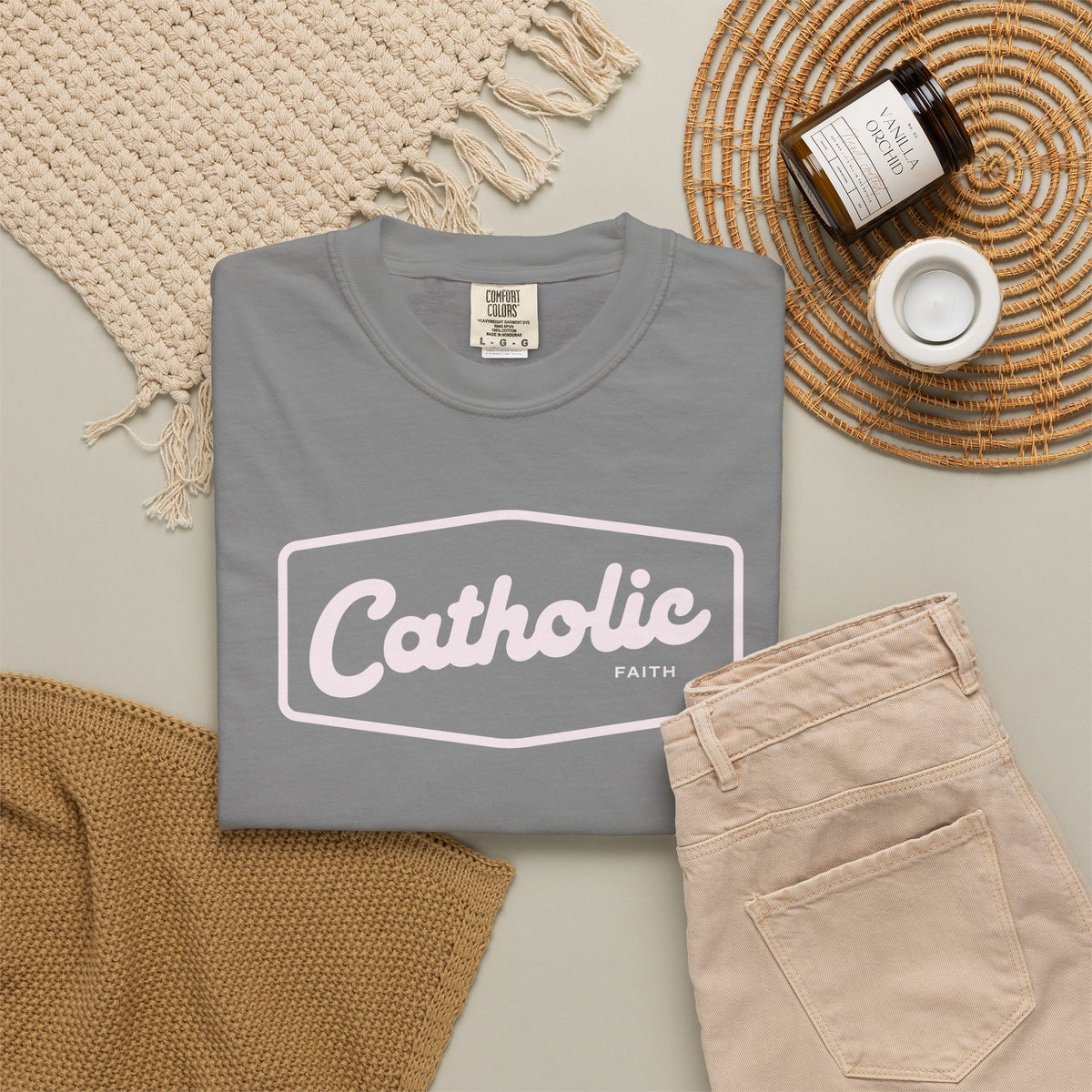 Premium Catholic Script Logo T-Shirt