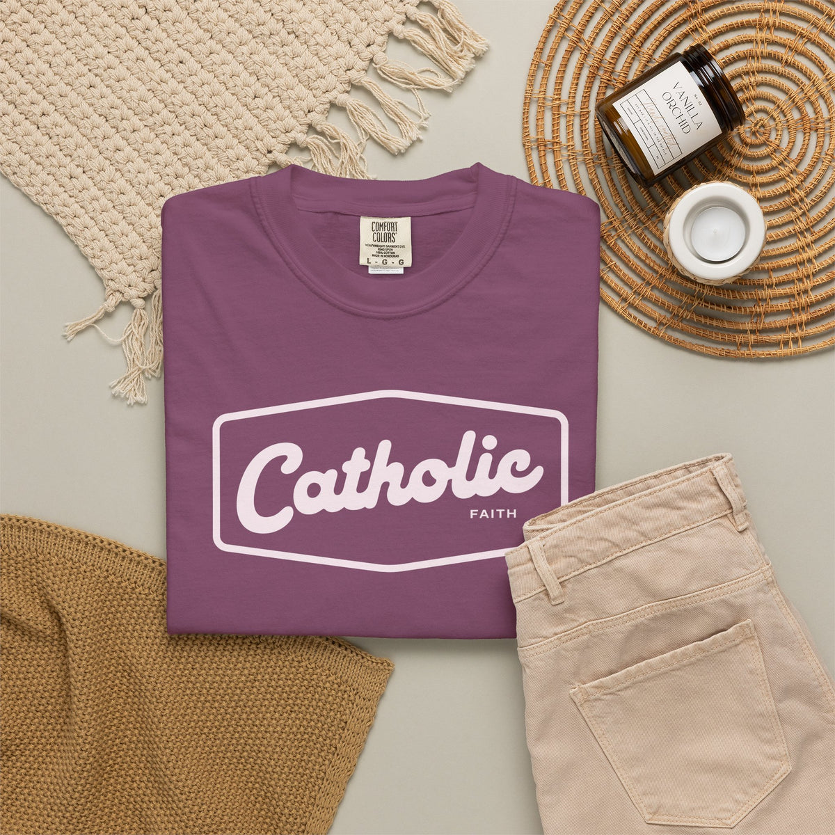 Premium Catholic Script Logo T-Shirt